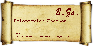 Balassovich Zsombor névjegykártya